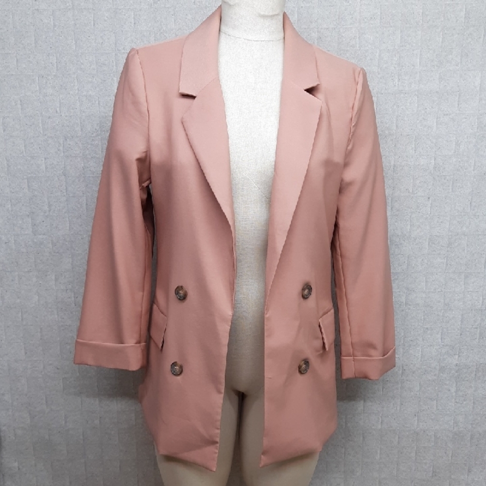 Love Tree Rose Pink Oversized Open Front Jacket